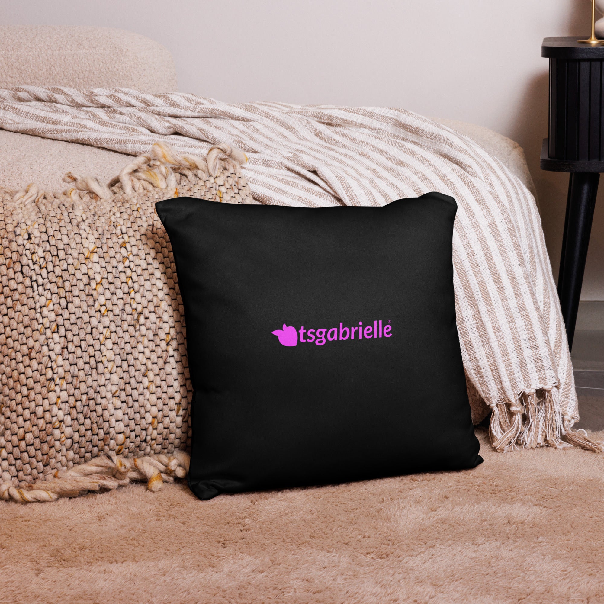 tsgabrielle® • Flamant 🦩 Rose • Pillows • Black • 3 Sizes