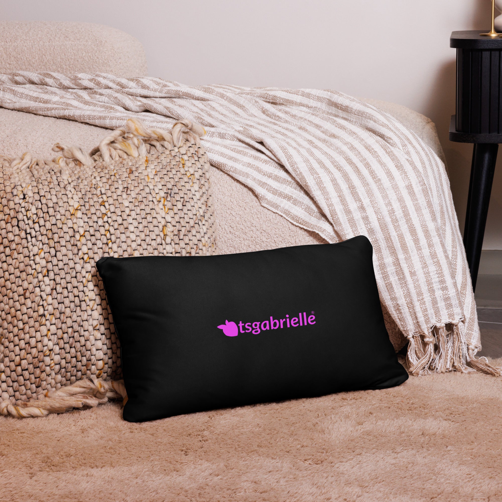 tsgabrielle® • Flamant Rose • Pillows • Black • 3 Sizes