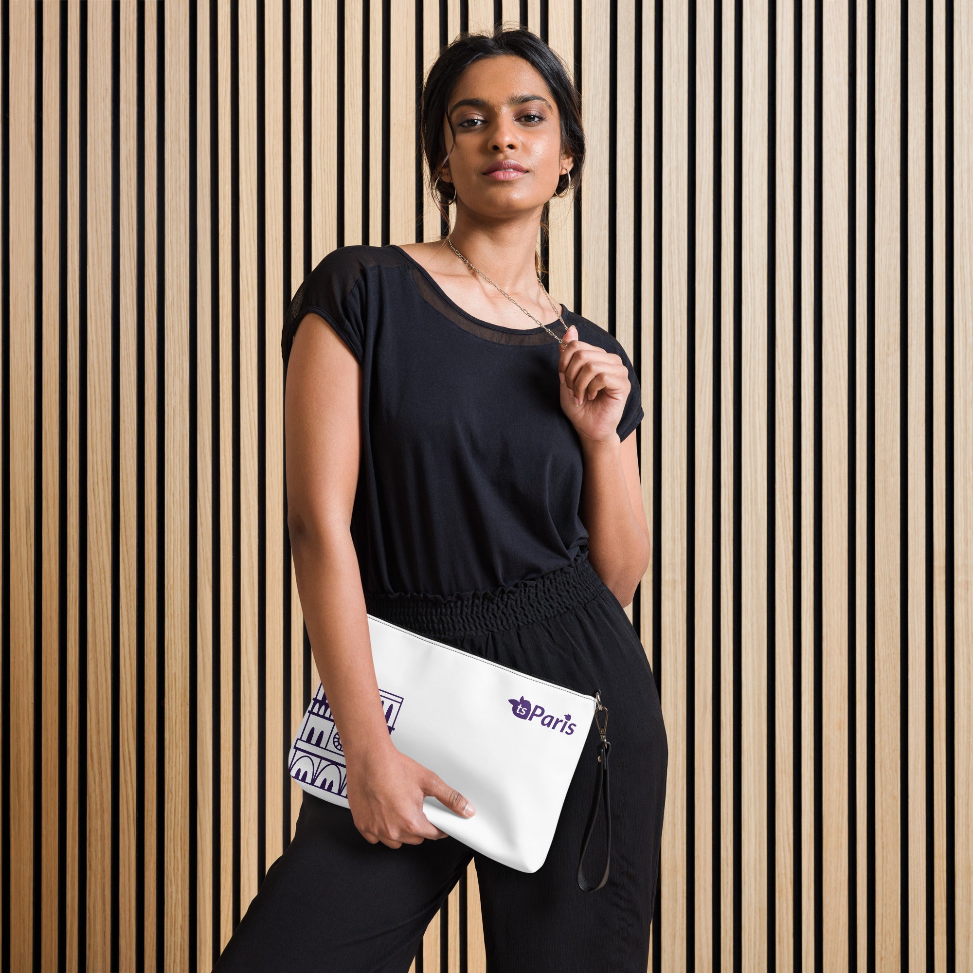 tsgabrielle® • Paris - Notre-Dame Cathedral • Crossbody Bag • White • 11″ × 8″ •