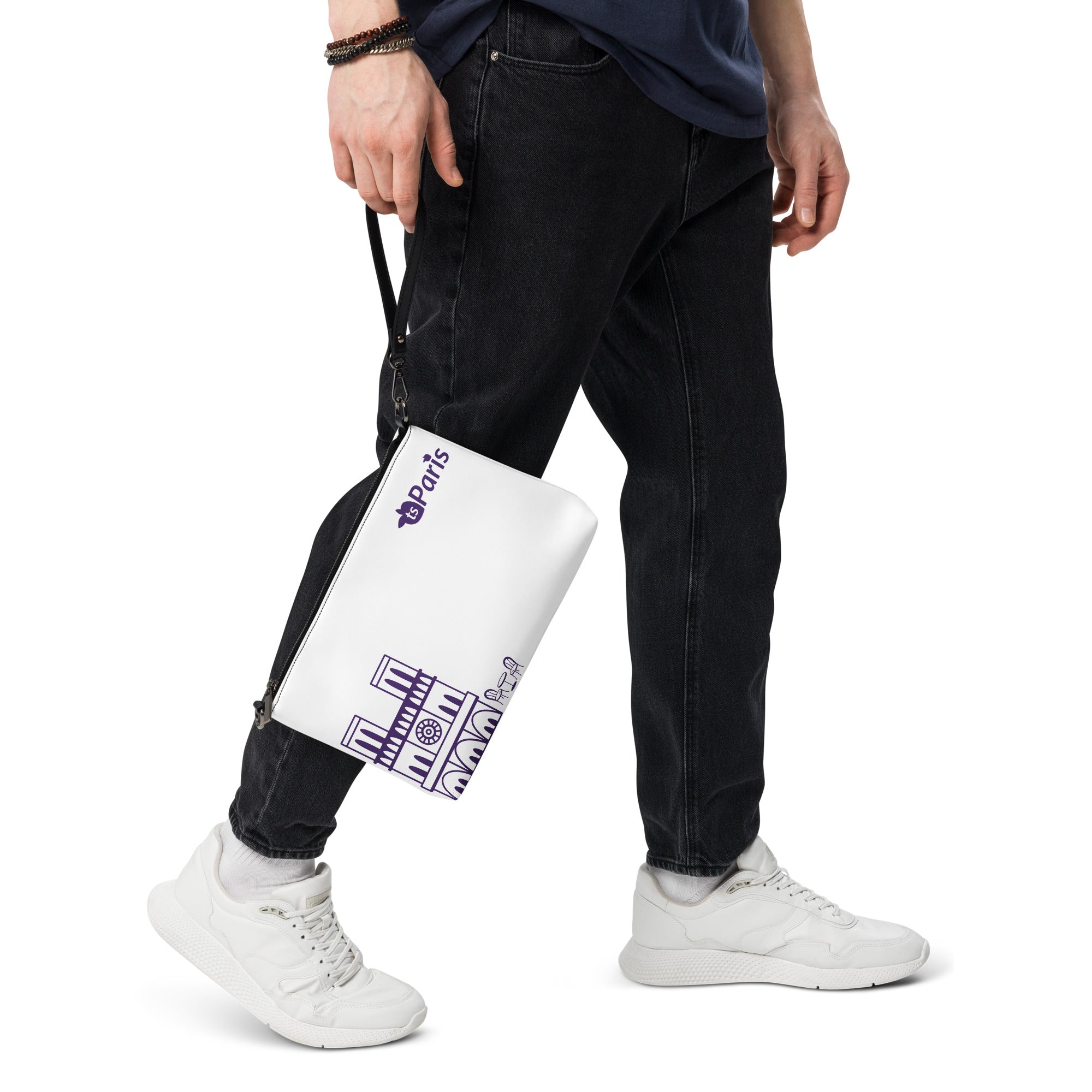 tsgabrielle® • Paris - Notre-Dame Cathedral • Crossbody Bag • White • 11″ × 8″ •