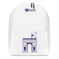 tsgabrielle® • Paris - Arc de Triomphe • Minimalist Backpack • White • White Waterproof Backpack strap