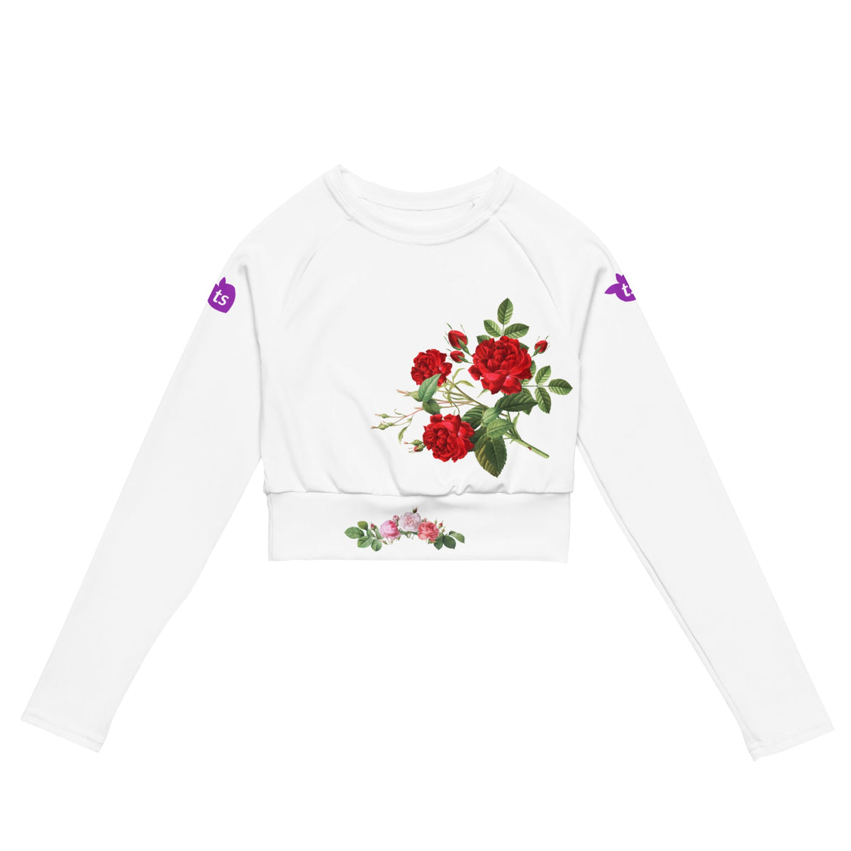 tsgabrielle® • For Her 👗 • TransFLOWer • Long-Sleeve Crop Top • White • White Long