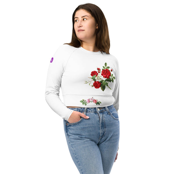 tsgabrielle® • For Her 👗 • TransFLOWer • Long-Sleeve Crop Top • White •