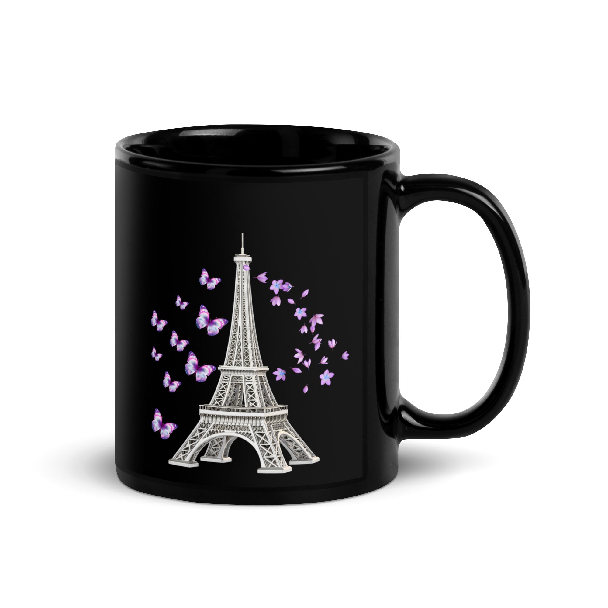 tsgabrielle® • Paris • Glossy Mug • Black • Ceramic • 2 Sizes • 11 oz Black Ceramic