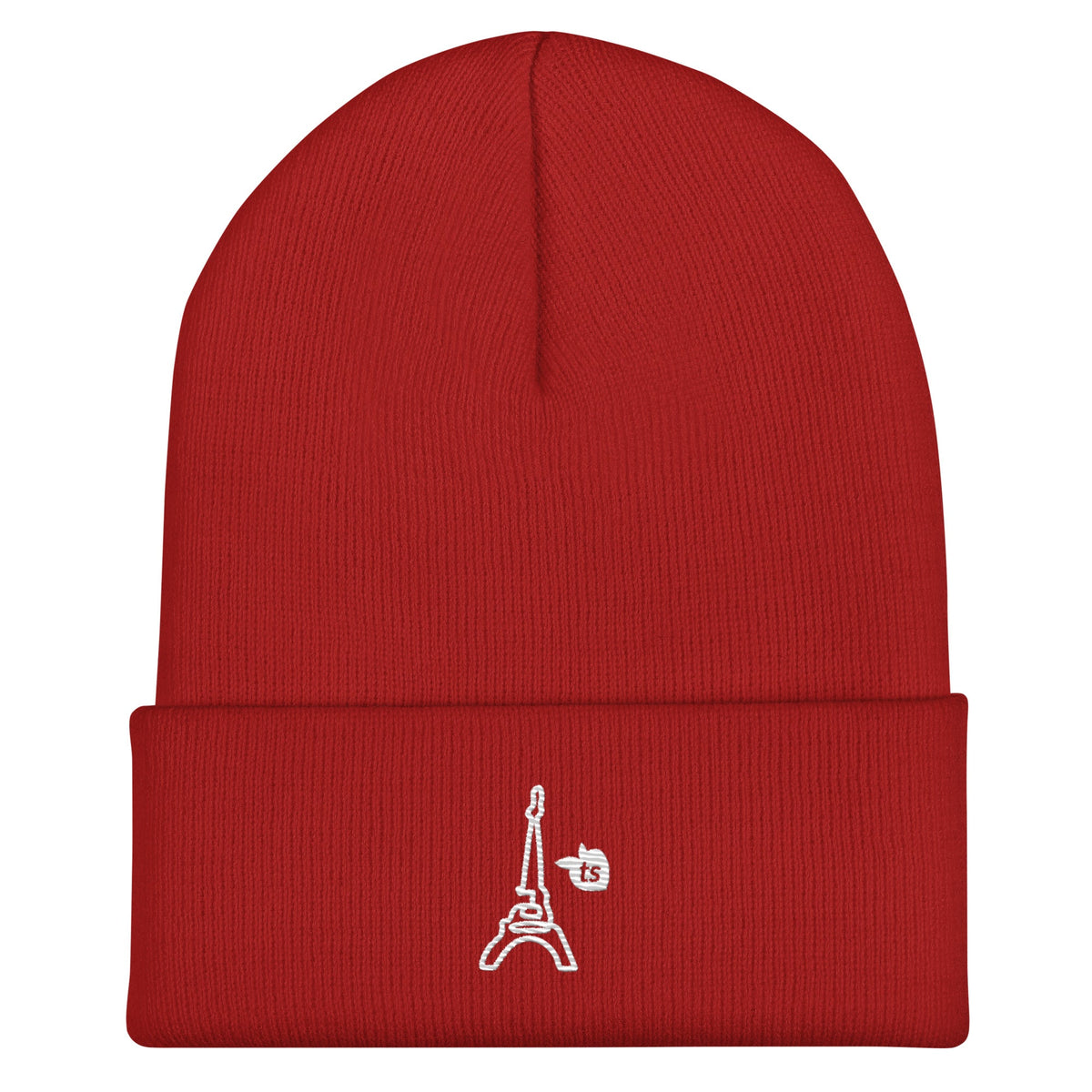 tsgabrielle® • Paris - La Tour Eiffel • Cuffed Beanie Red • Red • Red One size Acrylic