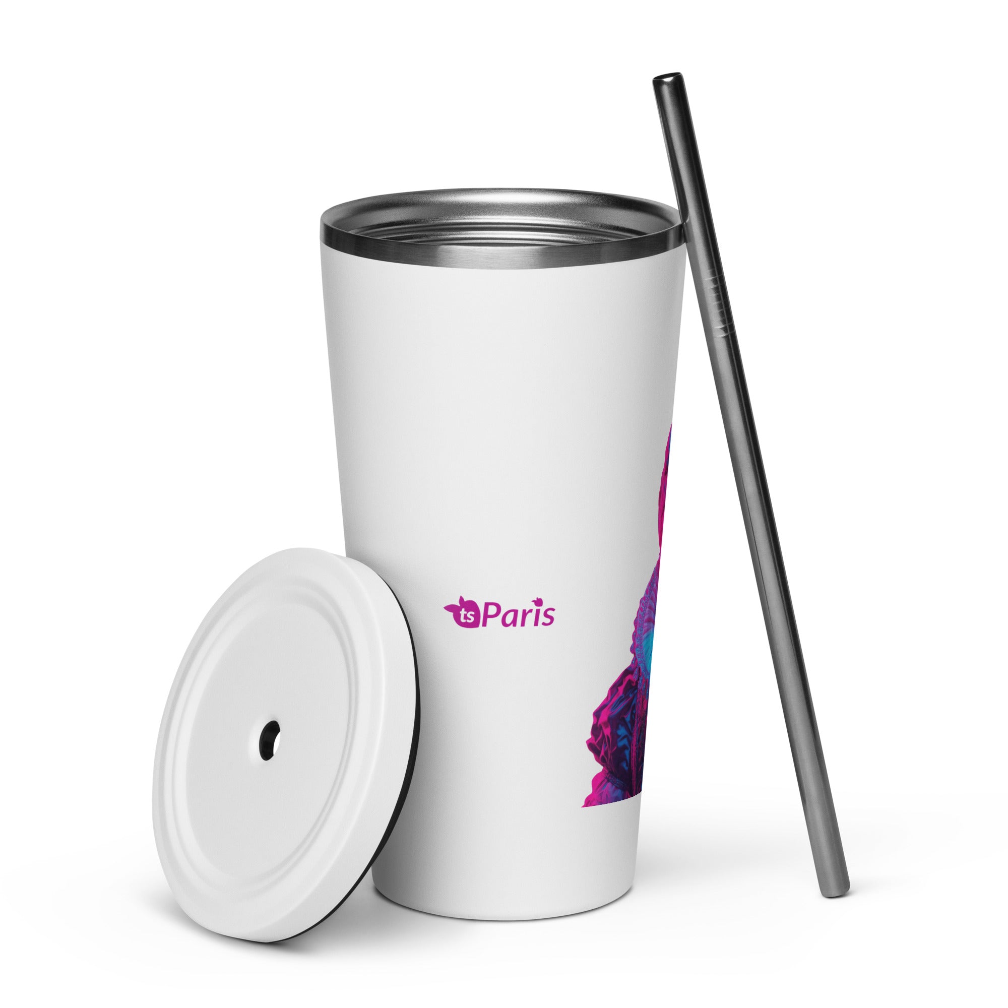 tsgabrielle® • Paris - Marie Antoinette • Tumbler • Stainless Steel • White • 20 oz •