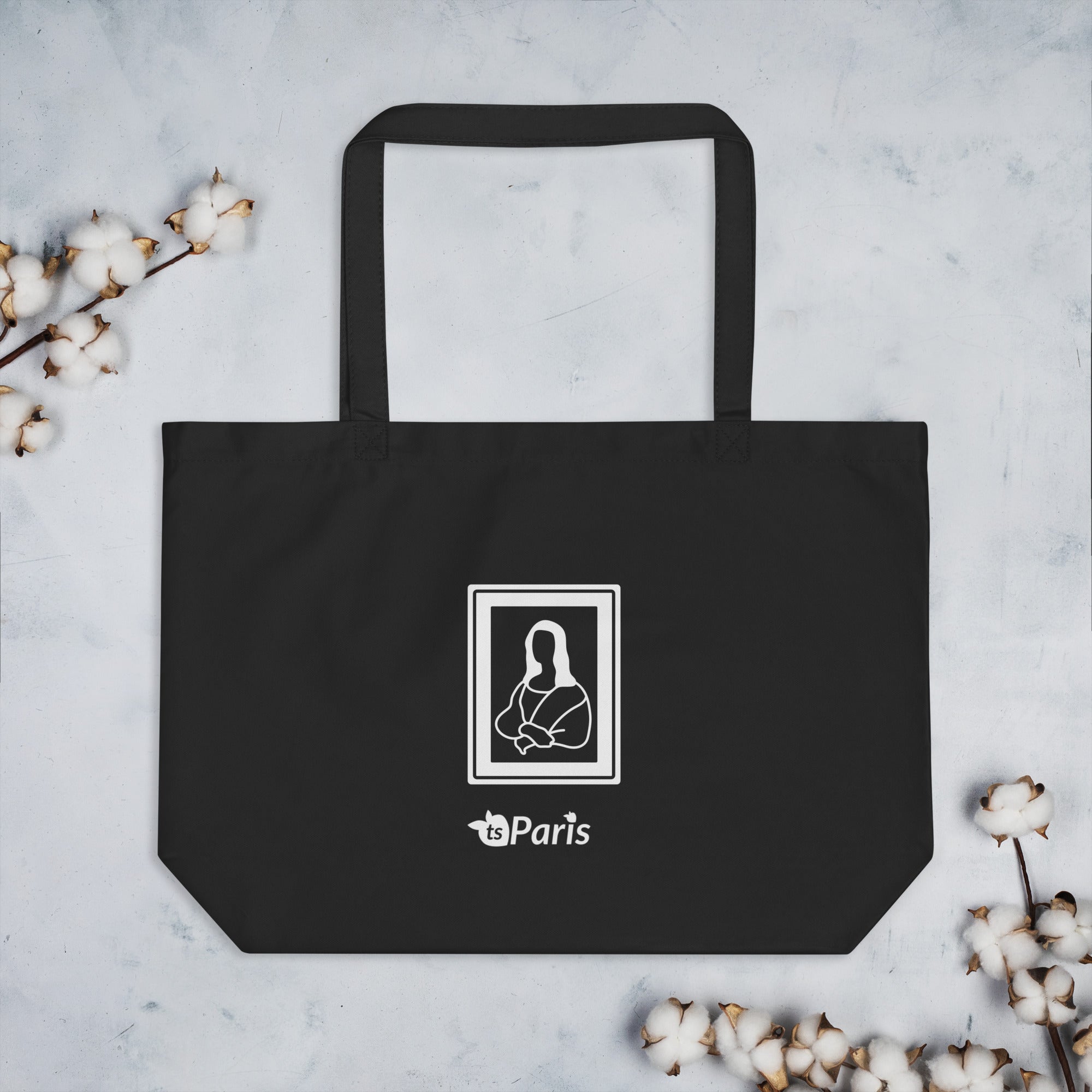 tsgabrielle® • Paris - Da Vinci • Large Tote Bag • Black • Cotton Organic •