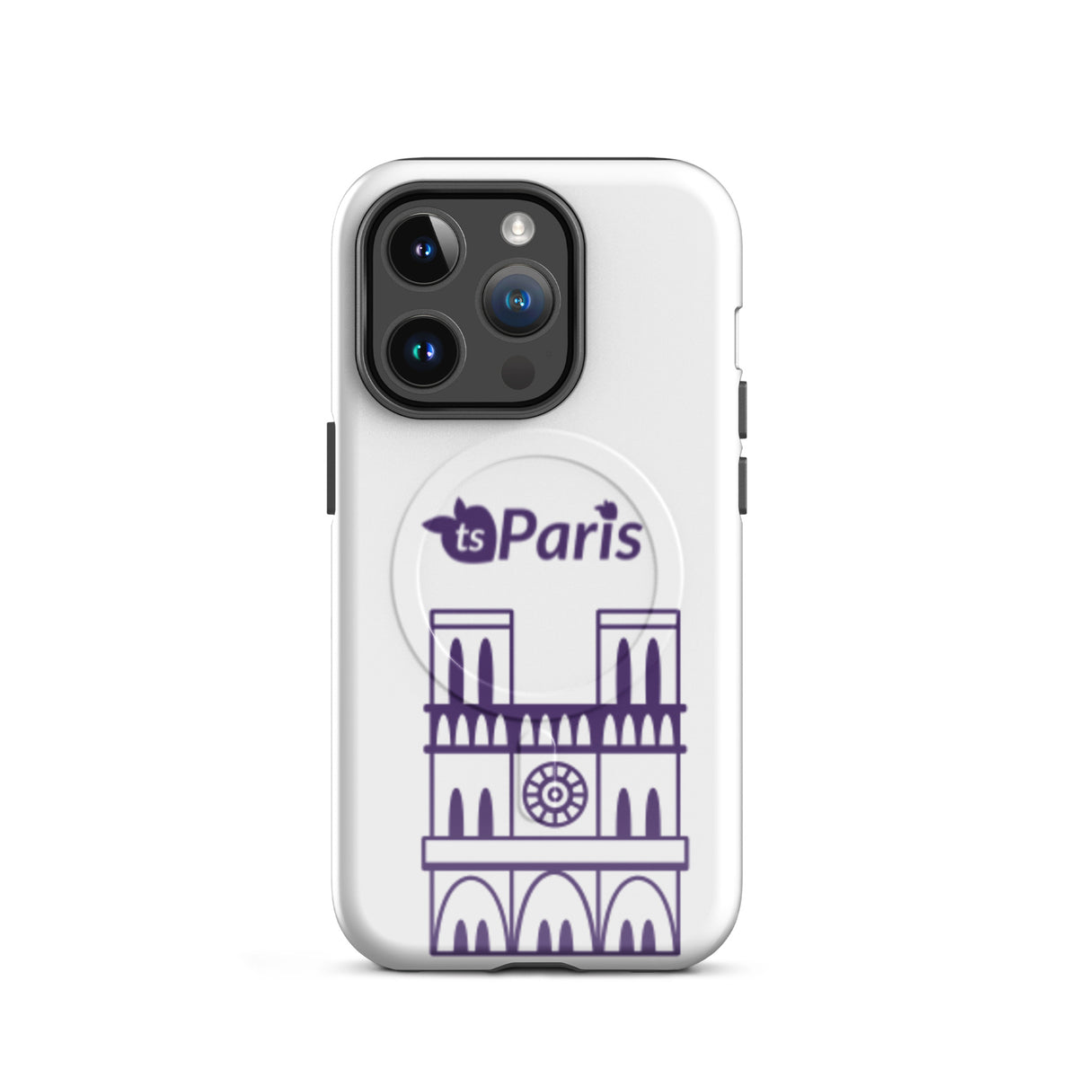 tsgabrielle® • Paris - Notre-Dame Cathedral • Tough Case Compatible with iPhone® • White • MagSafe® • Latest Models • iPhone 14 Pro White Back cover