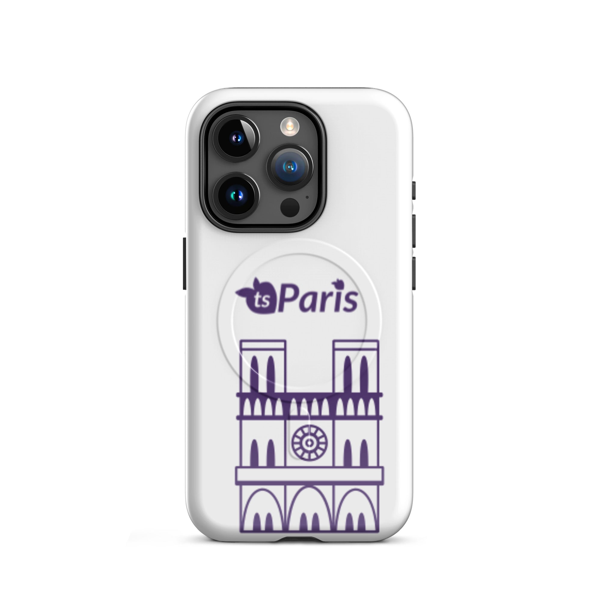 tsgabrielle® • Paris - Notre-Dame Cathedral • Tough Case Compatible with iPhone® • White • MagSafe® • Latest Models • iPhone 15 Pro White Back cover