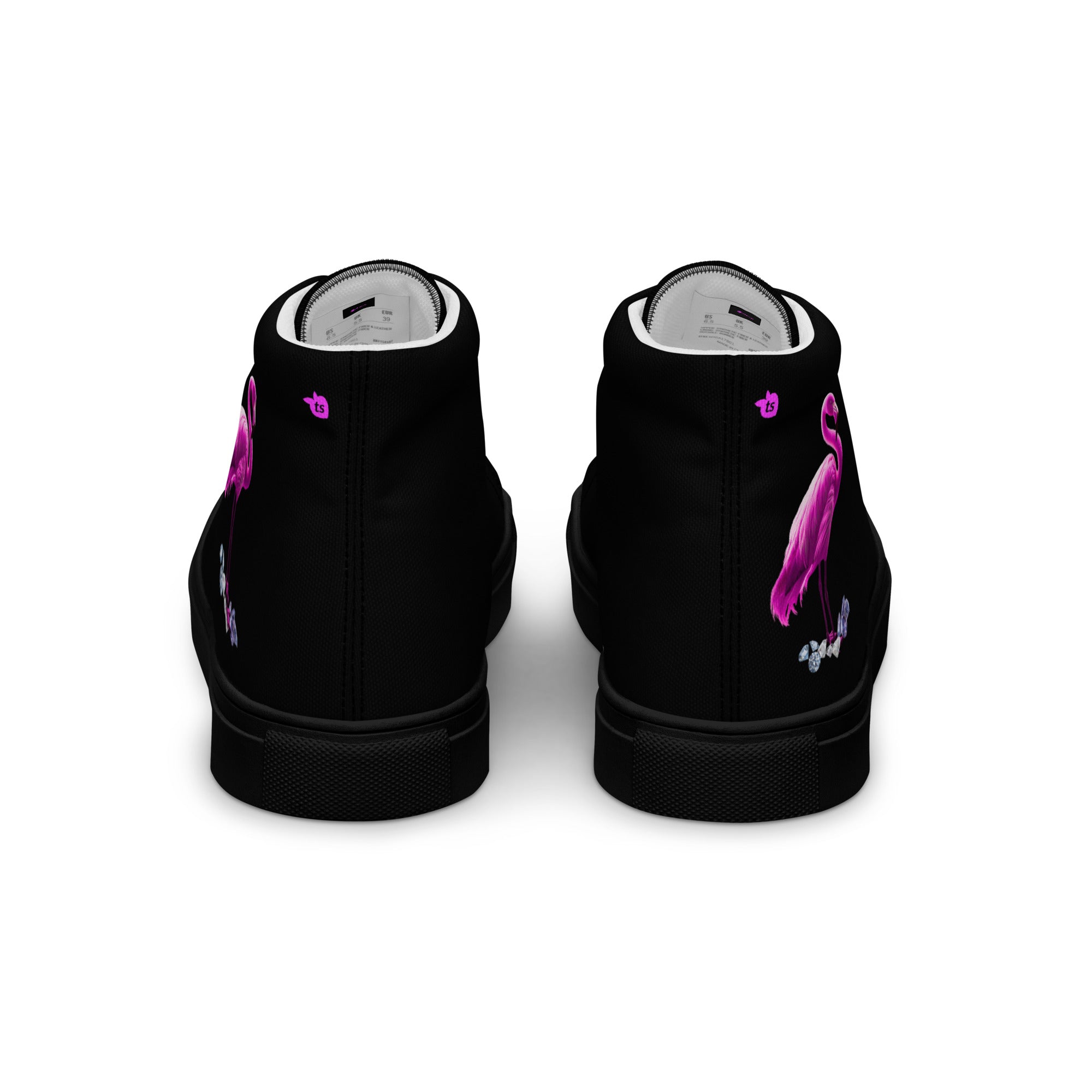 tsgabrielle® • For Him 👔 • Flamant 🦩 Rose • High Top Canvas Shoes • Black •