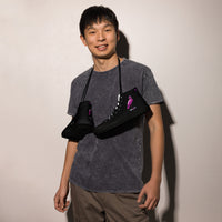 tsgabrielle® • For Him 👔 • Flamant 🦩 Rose • High Top Canvas Shoes • Black •