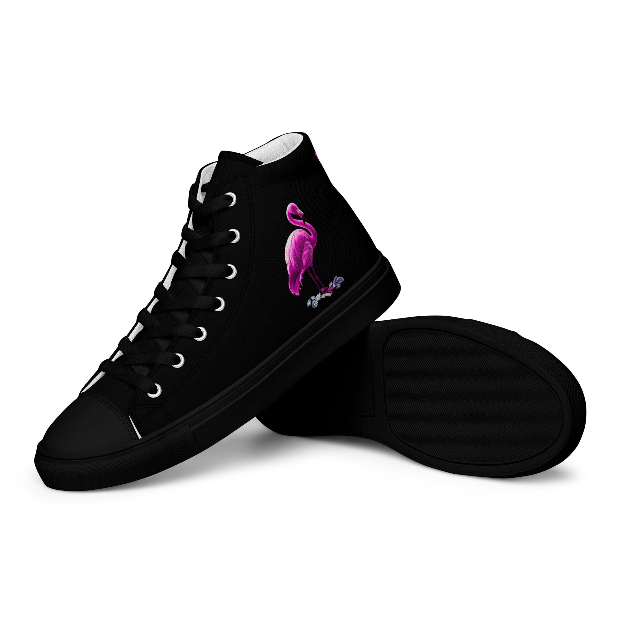 tsgabrielle® • For Him 👔 • Flamant 🦩 Rose • High Top Canvas Shoes • Black •