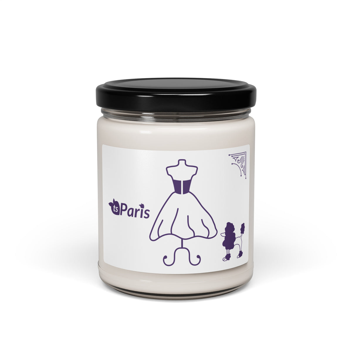 tsgabrielle® • Paris - Fashion Week • Scented Soy Candle • cinnamon-vanilla clear container
