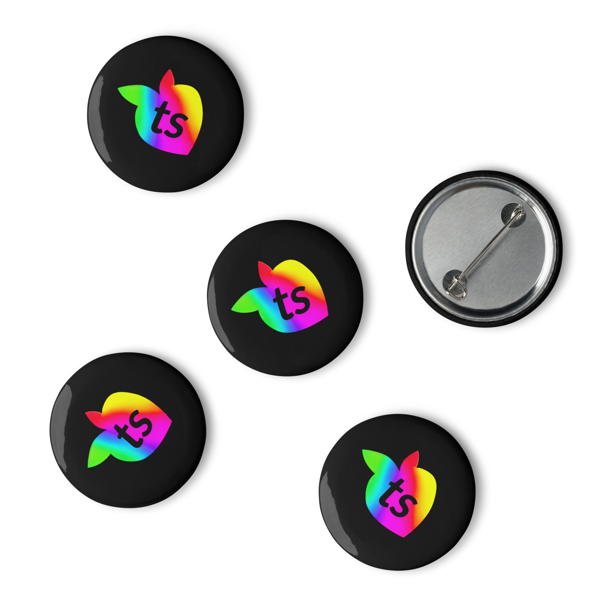 tsgabrielle® • Pride 25 • Set of 5 Pin Buttons • Black