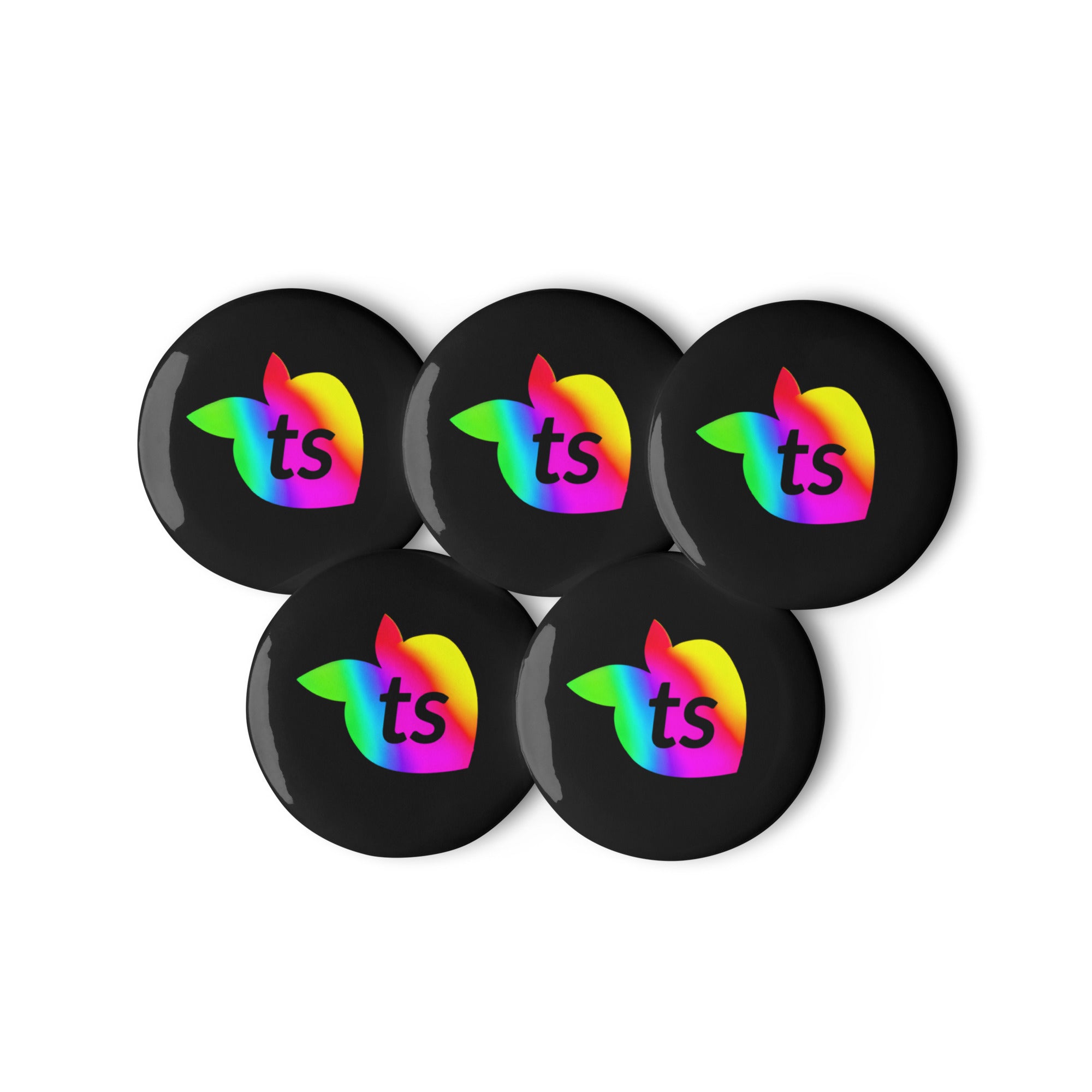 tsgabrielle® • Pride 25 • Set of 5 Pin Buttons • Black