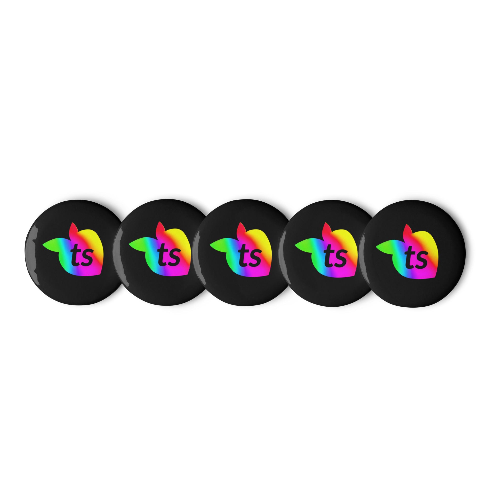 tsgabrielle® • Pride 25 • Set of 5 Pin Buttons • Black