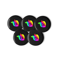 tsgabrielle® • Pride 25 • Set of 5 Pin Buttons • Black