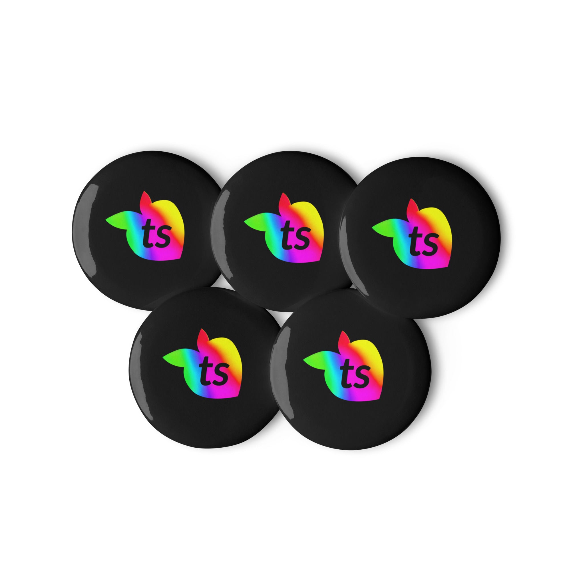 tsgabrielle® • Pride 25 • Set of 5 Pin Buttons • Black