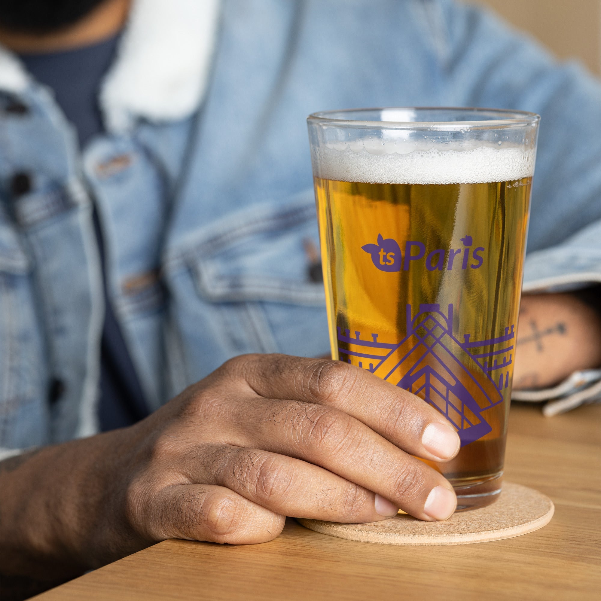 tsgabrielle® • Paris - The Louvre Pyramid • Shaker Pint Glass • 16 oz •