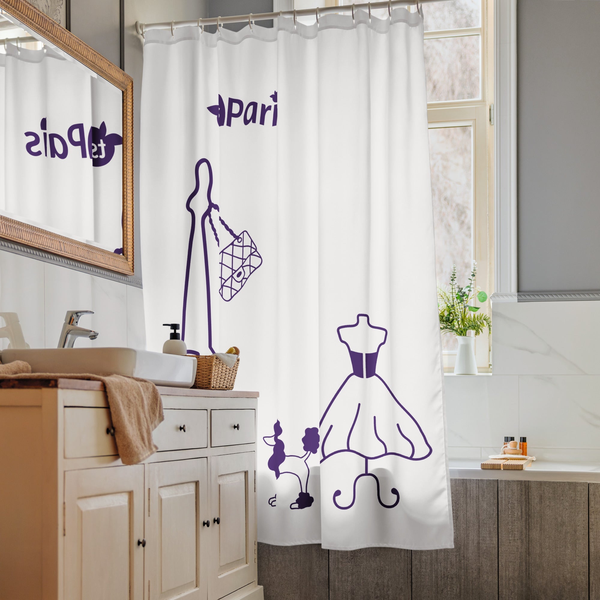 tsgabrielle® • Paris - Fashion Week • Shower Curtain •