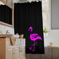 tsgabrielle® • Flamant Rose • Shower Curtain • Black • 180 cm x 188 cm