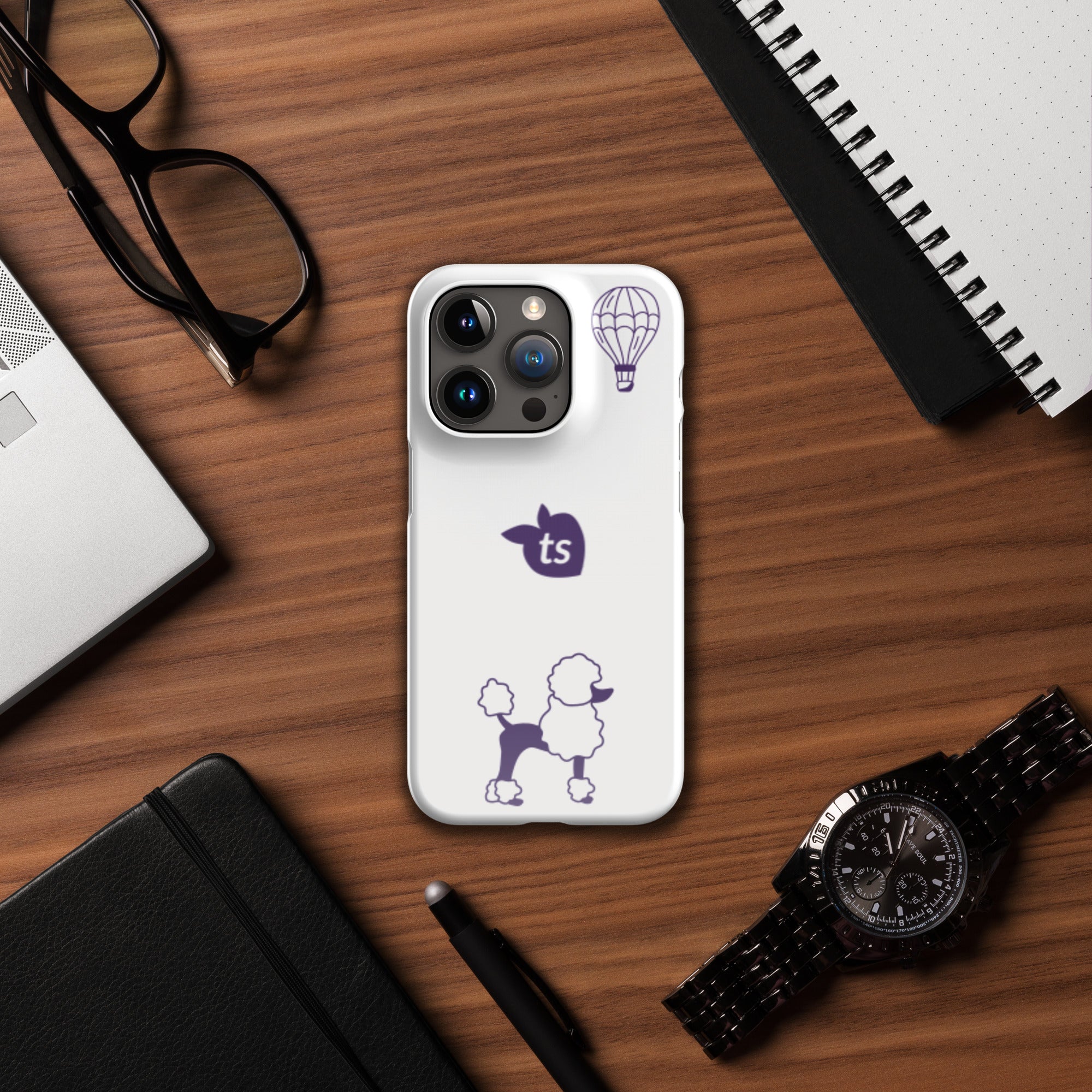 tsgabrielle® • Paris - Le Chien • Snap Case Compatible with iPhone® • White • Latest Models •