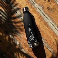 tsgabrielle® • Paris - La Tour Eiffel • Water Bottle • Black • Stainless Steel • 17 oz •