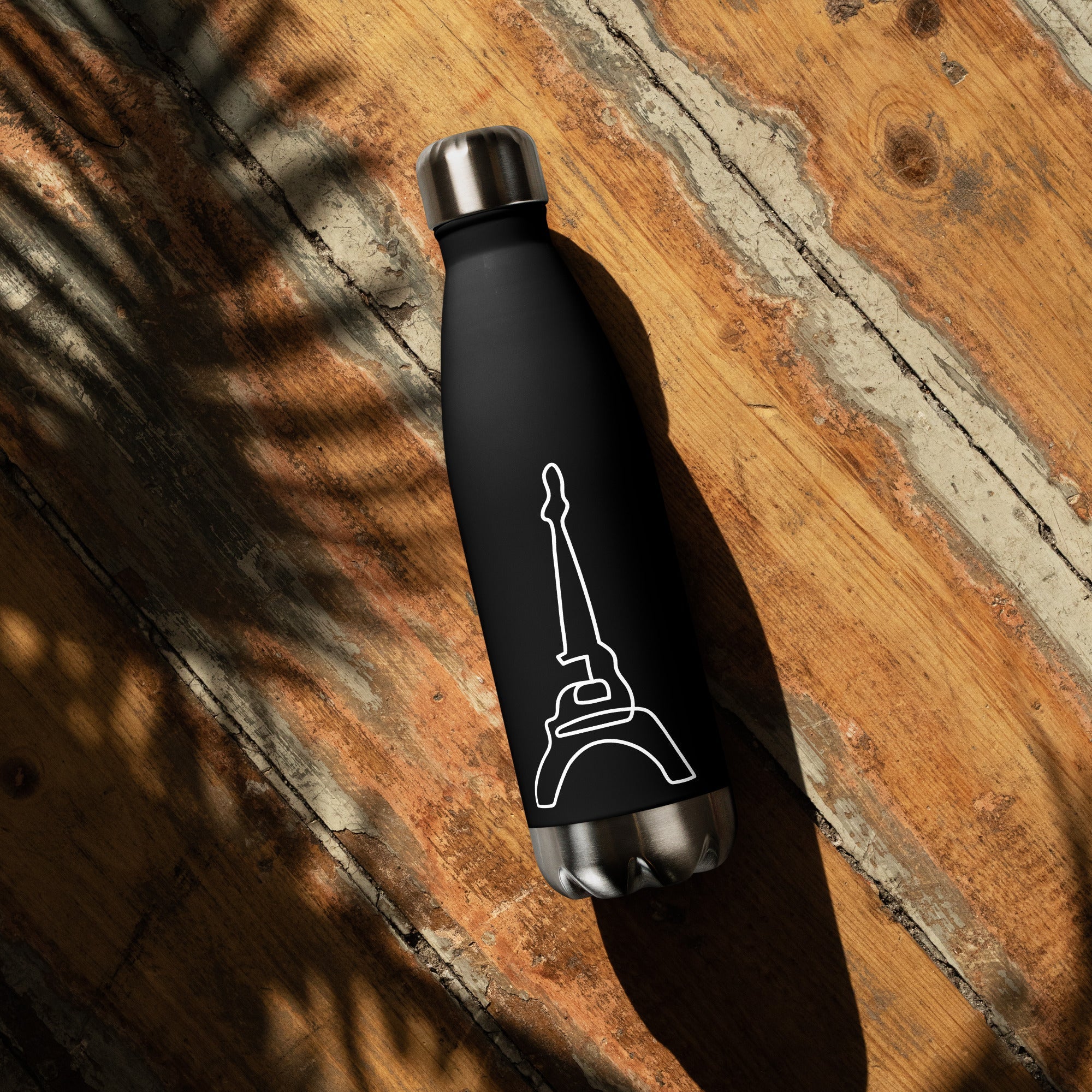 tsgabrielle® • Paris - La Tour Eiffel • Water Bottle • Black • Stainless Steel • 17 oz •