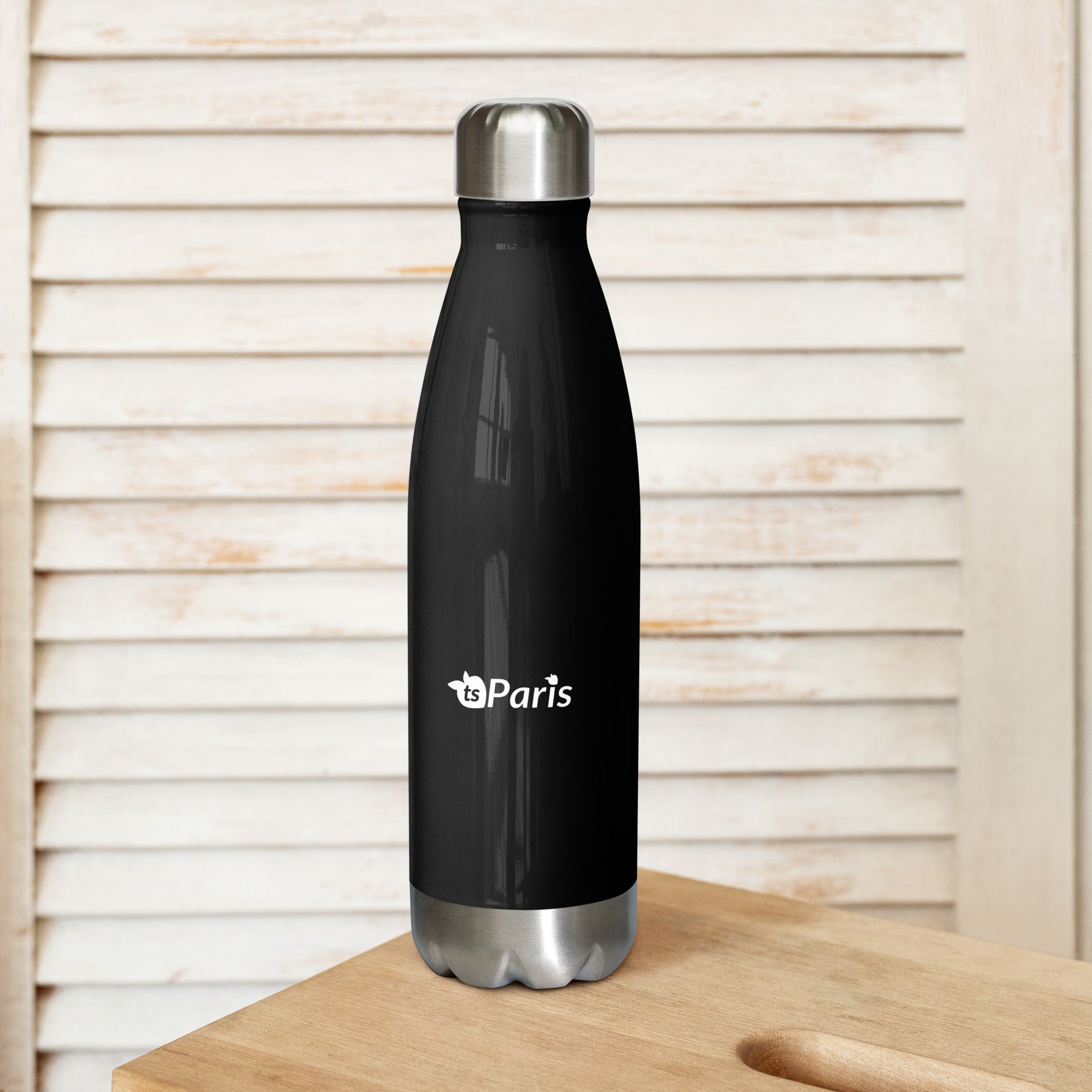 tsgabrielle® • Paris - La Tour Eiffel • Water Bottle • Black • Stainless Steel • 17 oz •
