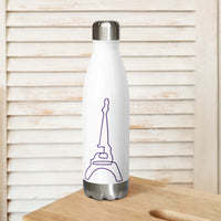 tsgabrielle® • Paris - La Tour Eiffel • Water Bottle • White • Stainless Steel • 17 oz •