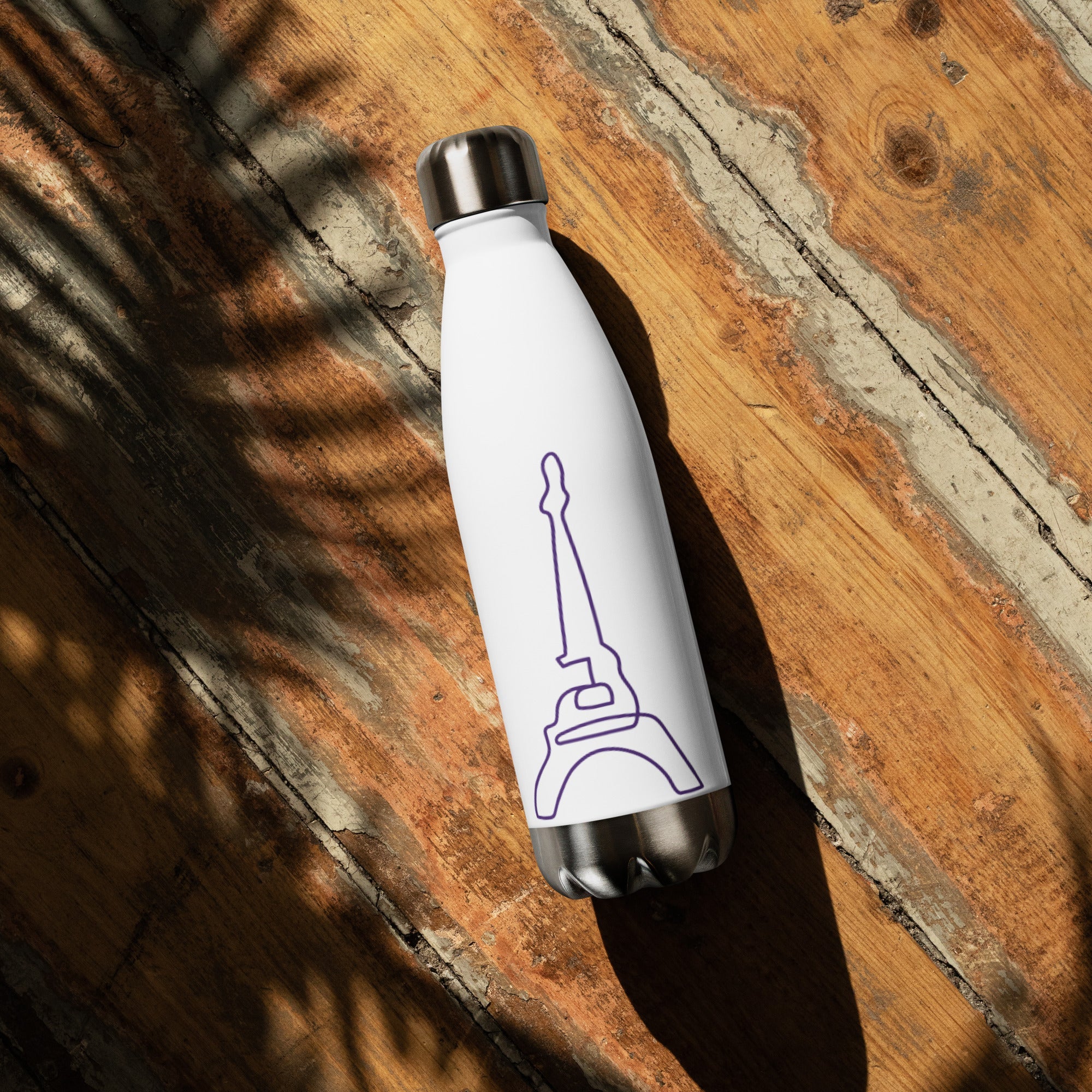 tsgabrielle® • Paris - La Tour Eiffel • Water Bottle • White • Stainless Steel • 17 oz •