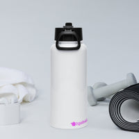 tsgabrielle® • Flamant 🦩 Rose • Water Bottle with a Straw Lid • Stainless Steel • White • 950 ml
