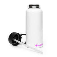 tsgabrielle® • Flamant 🦩 Rose • Water Bottle with a Straw Lid • Stainless Steel • White • 950 ml
