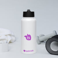 tsgabrielle® • Water Bottle with a Straw Lid • White • Stainless Steel • 950 ml