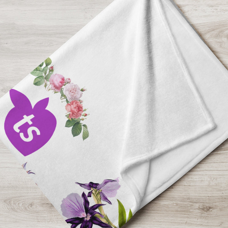 tsgabrielle® • TransFLOWer • Throw Blanket • White • 3 Sizes • 30″×40″ White Polyester