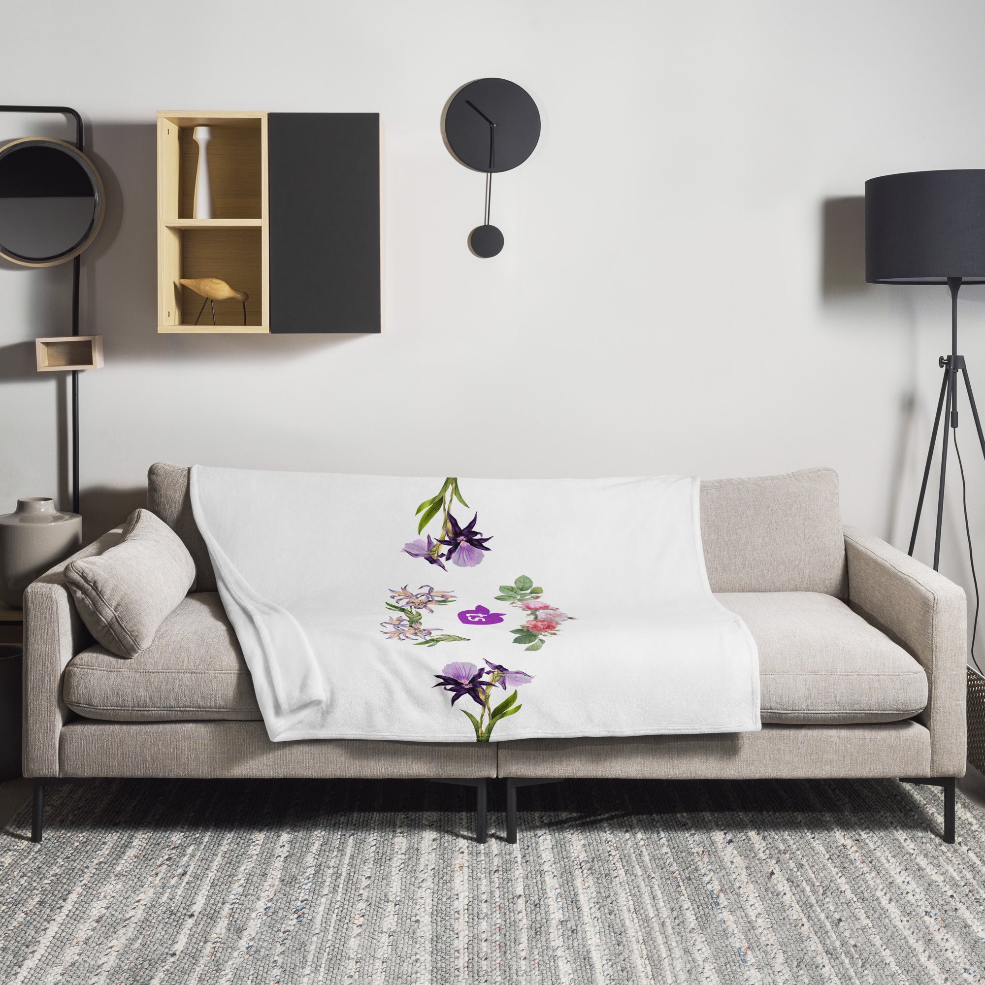 tsgabrielle® • TransFLOWer • Throw Blanket • White • 3 Sizes