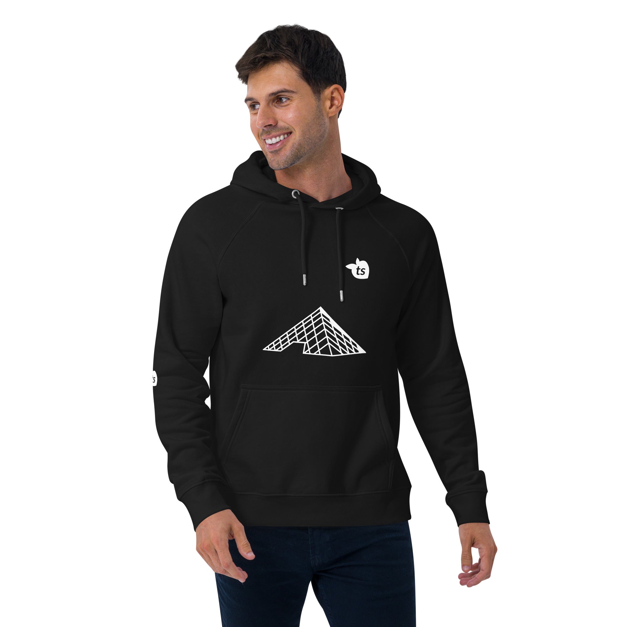 tsgabrielle® • For Him 👔 • Paris- The Louvre Pyramid • Eco Raglan Hoodie • Black •