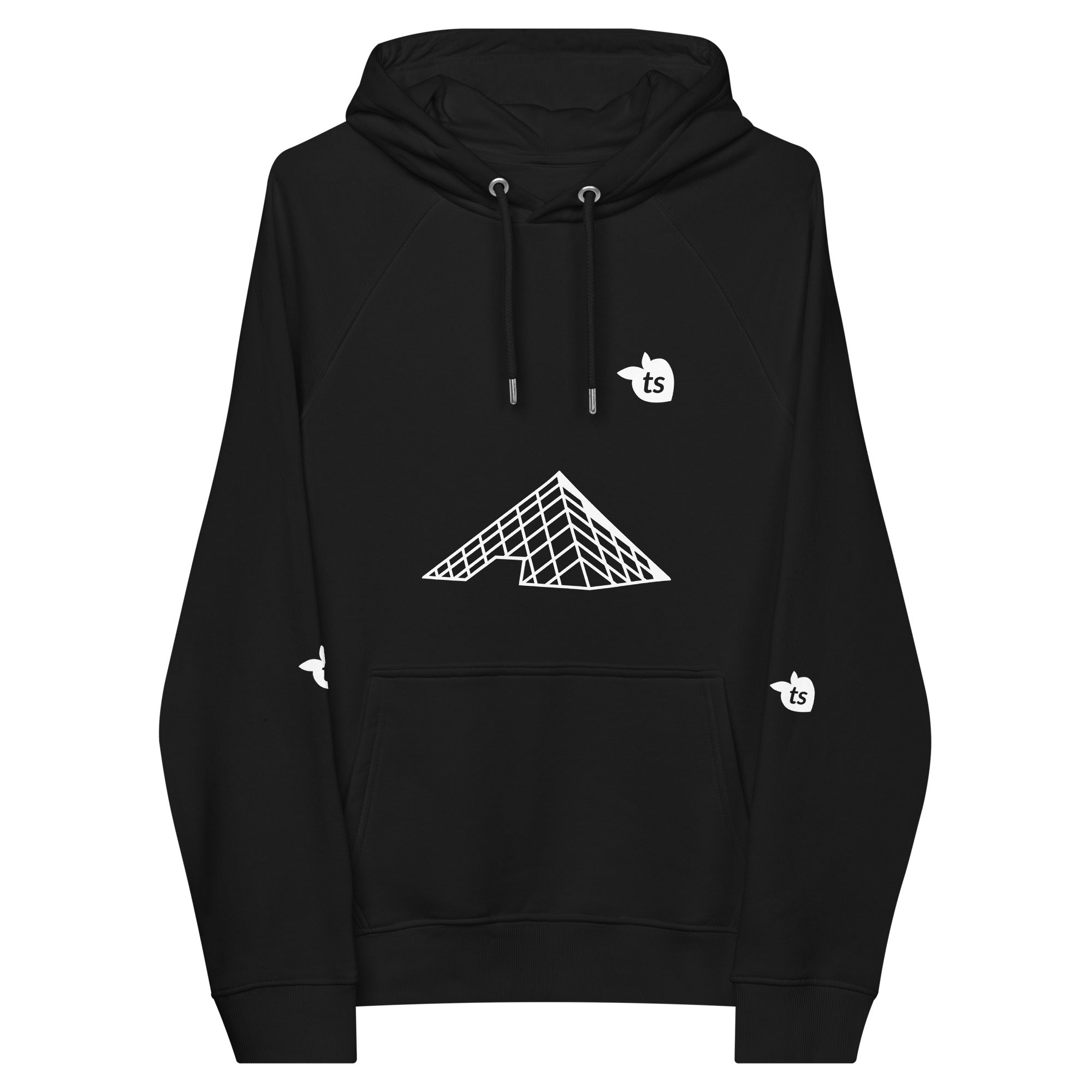 tsgabrielle® • For Him 👔 • Paris- The Louvre Pyramid • Eco Raglan Hoodie • Black •