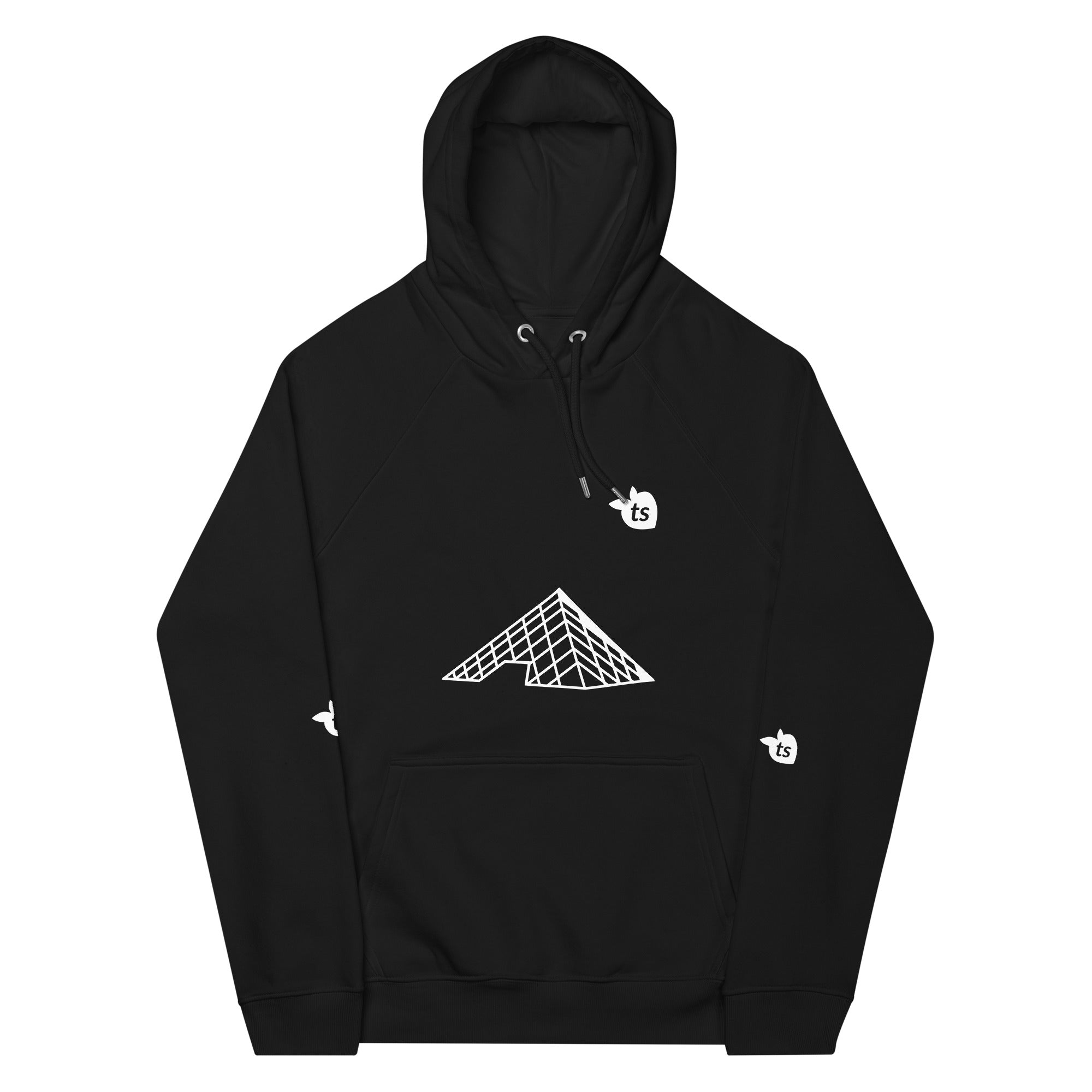 tsgabrielle® • For Him 👔 • Paris- The Louvre Pyramid • Eco Raglan Hoodie • Black •