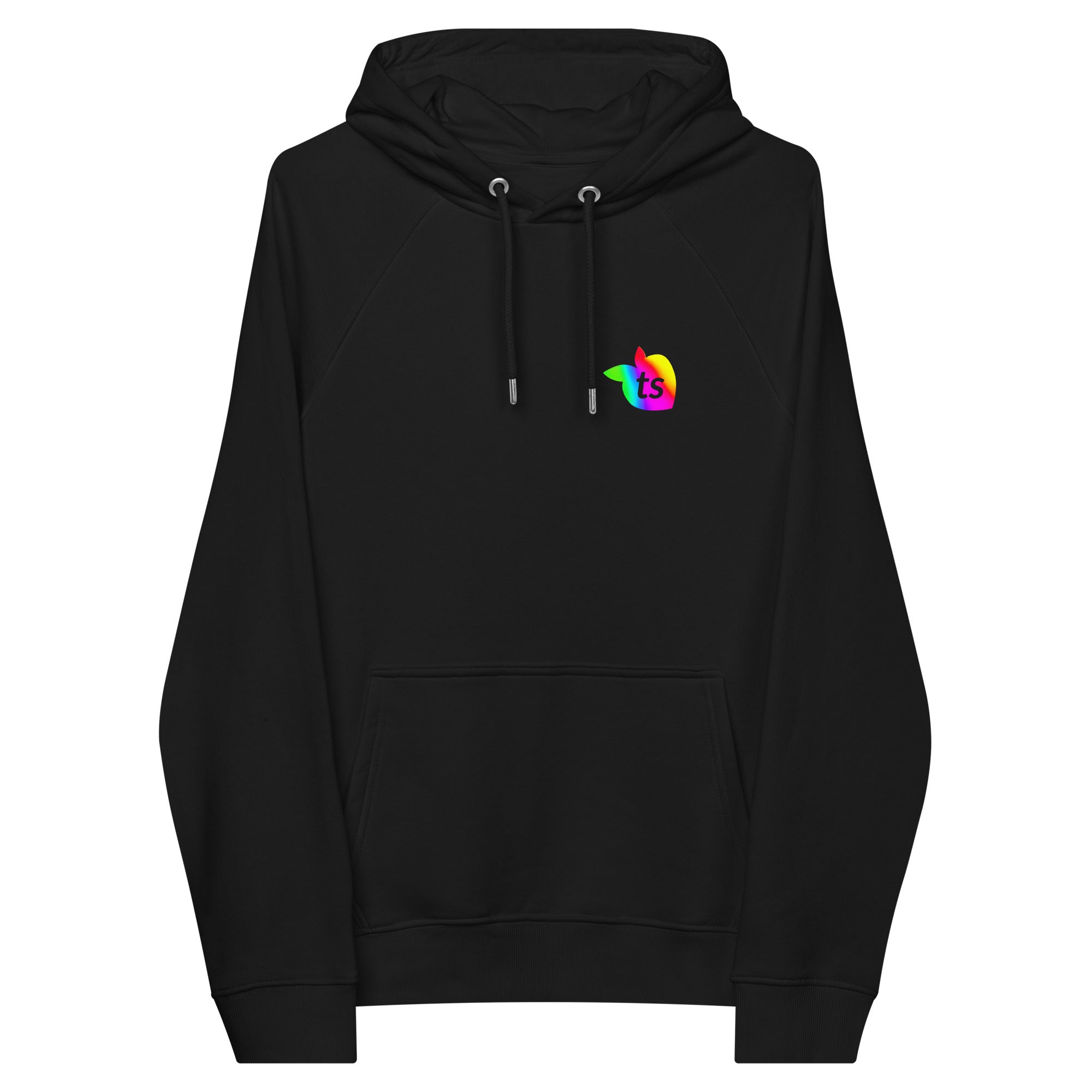 tsgabrielle® • Men's • Pride 25 • Eco Raglan Hoodie • Black • 100% Organic Cotton