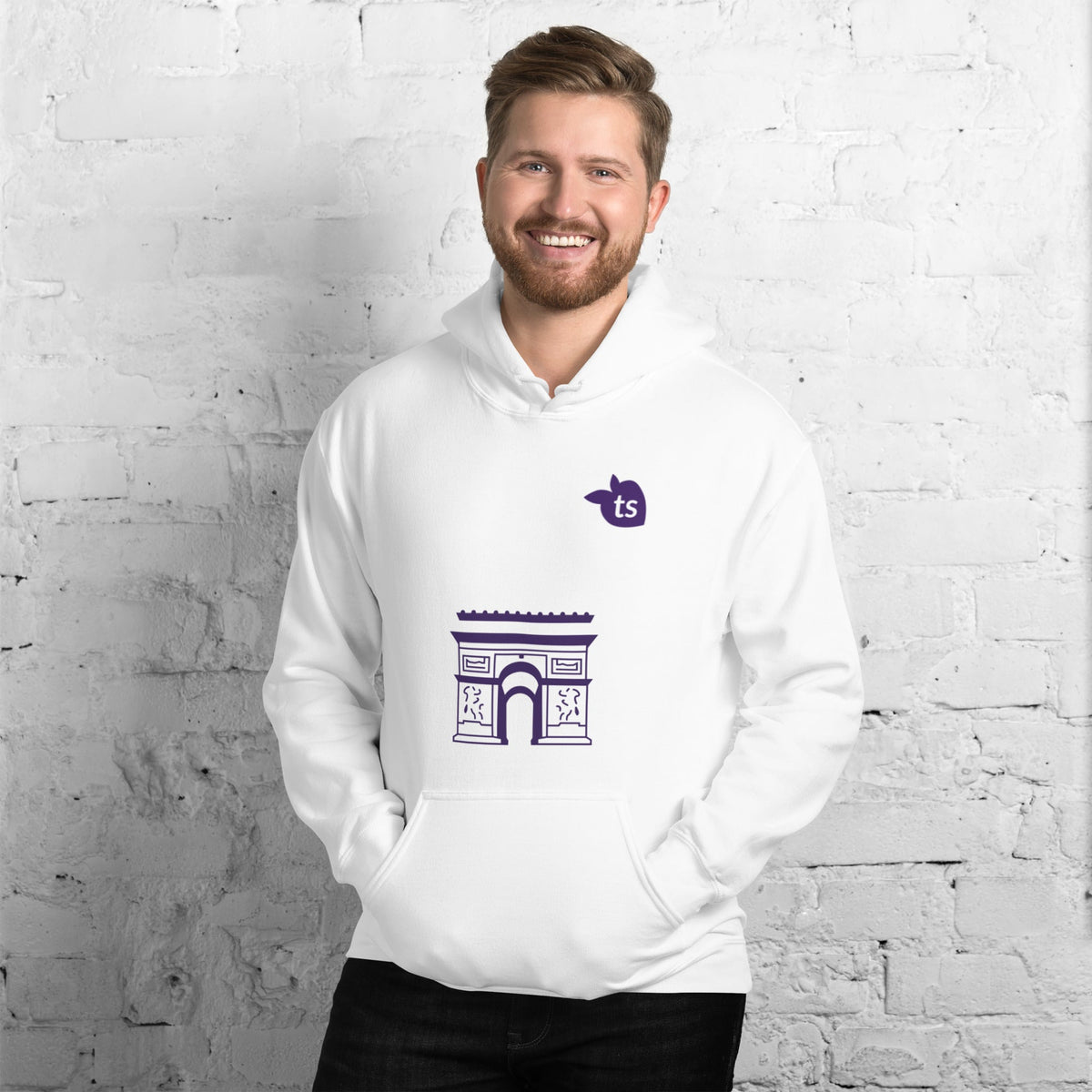 tsgabrielle® • For Him 👔 • Paris - Arc de Triomphe • Hoodie • White • White Hooded