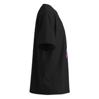 tsgabrielle® • For Him 👔 • Flamant 🦩 Rose • Oversized High Neck T-Shirt • Black • Organic Cotton •