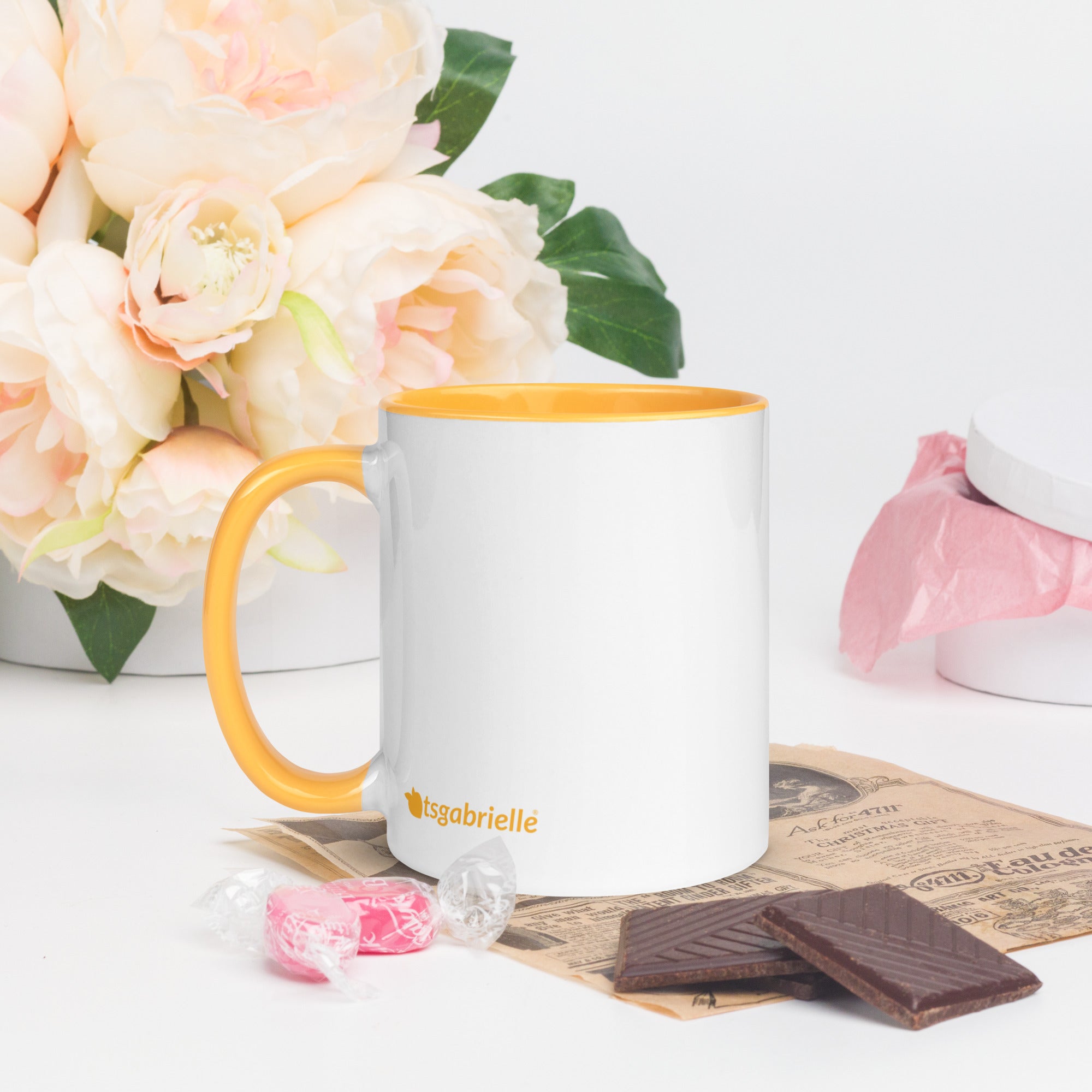 tsgabrielle® • Mug with Color Golden Yellow Inside • Ceramic • 11 oz •