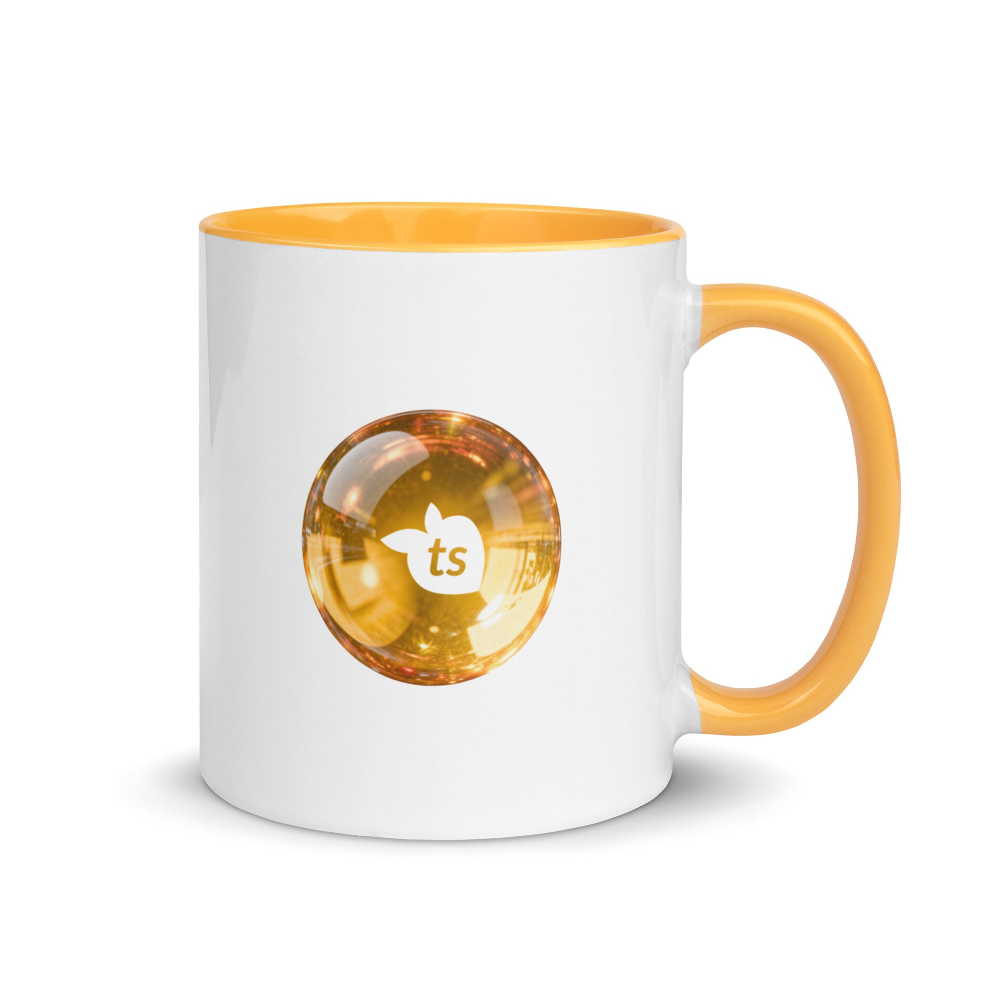 tsgabrielle® • Mug with Color Golden Yellow Inside • Ceramic • 11 oz • Golden Yellow Ceramic 11 oz