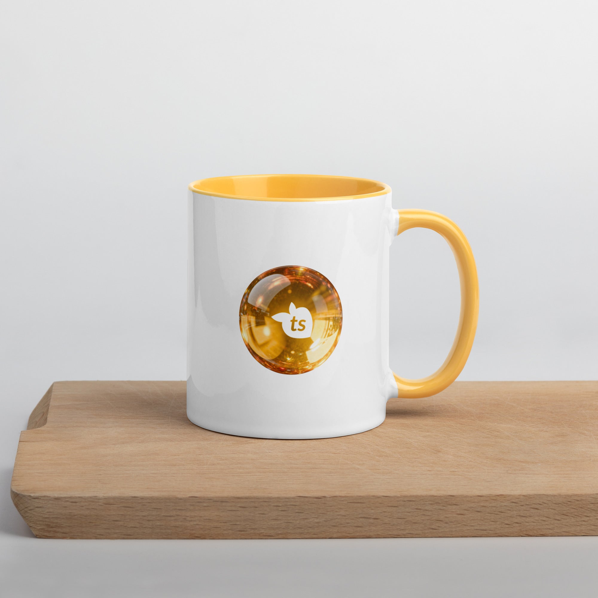 tsgabrielle® • Mug with Color Golden Yellow Inside • Ceramic • 11 oz •